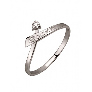 Золота каблучка з діамантом (01-200766178) фотографія