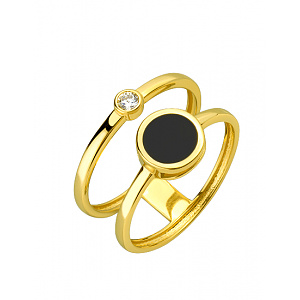 Золота каблучка з фіанітом (цирконієм куб.) (01-200781078) фотографія