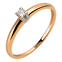 Золотое кольцо с бриллиантом (01-200815978)