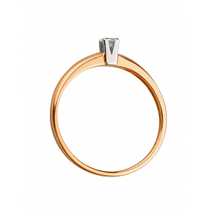 Золотое кольцо с бриллиантом (01-200815978) фотография