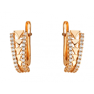 Золоті сережки з фіанітом (цирконієм куб.) (01-200838378) фотографія