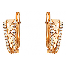 Золотые серьги с фианитом (цирконием куб.) (01-200838378)