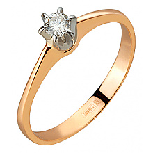Золотое кольцо с бриллиантом (01-200845078)