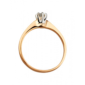 Золотое кольцо с бриллиантом (01-200845078) фотография