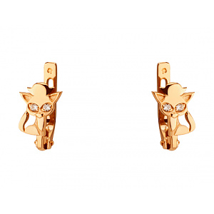 Золоті сережки з фіанітом (цирконієм куб.) (01-200858178) фотографія