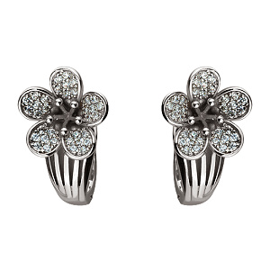 Золотые серьги с камнями Swarovski (2б_с-132) фотография