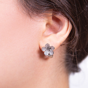 Золотые серьги с камнями Swarovski (2б_с-132) фотография