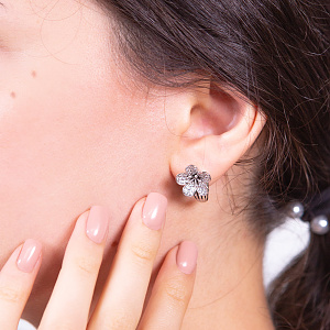 Золотые серьги с камнями Swarovski (2б_с-132) фотография