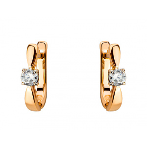 Золотые серьги с цирконием куб. (01-19118979) фотография