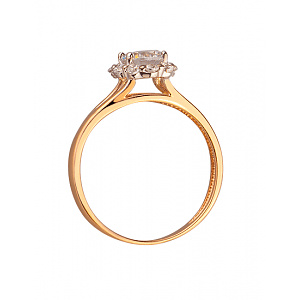 Золотое кольцо с цирконием куб. (01-200020579) фотография