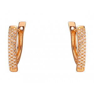 Золотые серьги с фианитом (цирконием куб.) (01-200104779) фотография