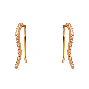 Золоті сережки з цирконієм куб. (01-200230579) фотографія