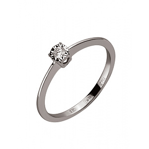 Золота каблучка з діамантом (01-200237279) фотографія