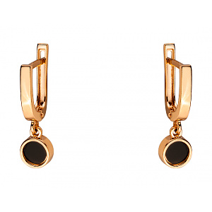 Золотые серьги с цирконием куб. (01-200295179) фотография