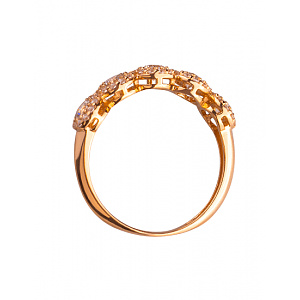 Золотое кольцо с цирконием куб. (01-200331579) фотография