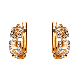 Золотые серьги с цирконием куб. (01-200336379) фотография