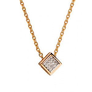 Золоте кольє з цирконієм куб. (01-200343479) фотографія