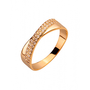 Золота каблучка з цирконієм куб. (01-200346979) фотографія