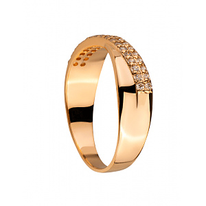 Золота каблучка з цирконієм куб. (01-200346979) фотографія