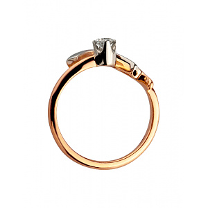 Золота каблучка з діамантом (01-200369479) фотографія