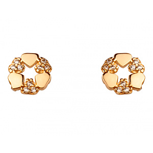 Золоті сережки з цирконієм куб. (01-200432979) фотографія