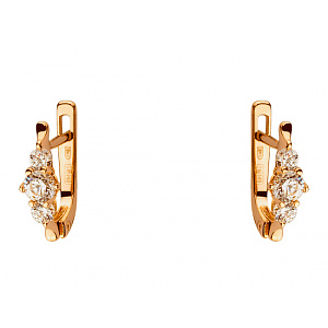 Золотые серьги с цирконием куб. (01-200510779) фотография