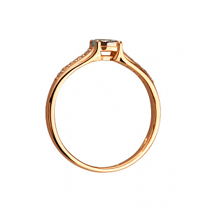 Золота каблучка з діамантами (01-200512279) фотографія