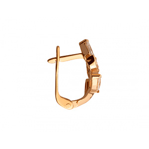 Золоті сережки з цирконієм куб. (01-200573479) фотографія