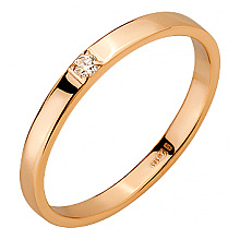 Золота обручка з діамантом (01-200590079)