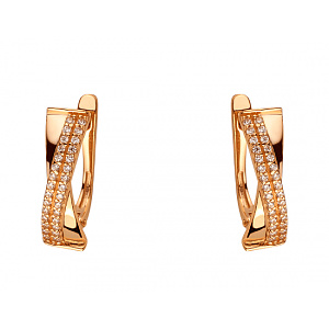 Золотые серьги с цирконием куб. (01-200599979) фотография