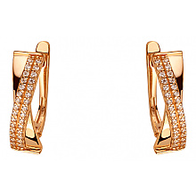 Золотые серьги с цирконием куб. (01-200599979)