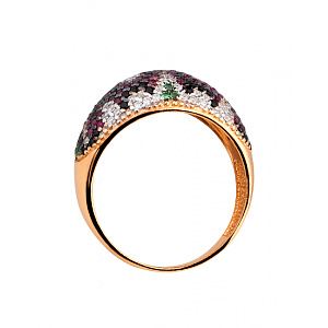 Золота каблучка з фіанітом (цирконієм куб.) (01-200742479) фотографія