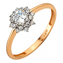 Золота каблучка з фіанітом (цирконієм куб.) (01-200745979)