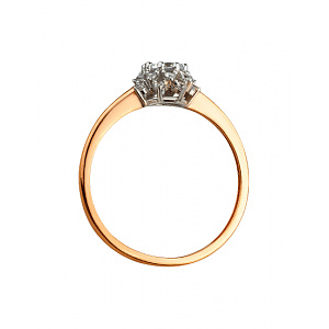 Золота каблучка з фіанітом (цирконієм куб.) (01-200745979) фотографія