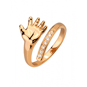 Золота каблучка з діамантами (01-200766179) фотографія