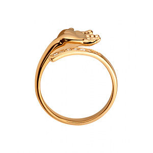 Золота каблучка з діамантами (01-200766179) фотографія