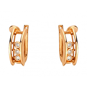 Золоті сережки з фіанітом (цирконієм куб.) (01-200769679) фотографія