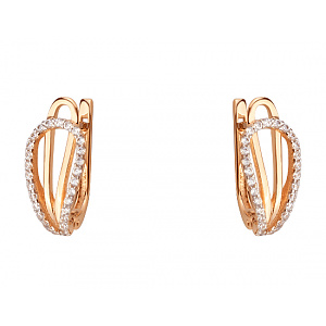 Золоті сережки з фіанітом (цирконієм куб.) (01-200773379) фотографія