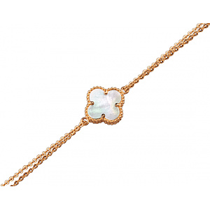 Золотий браслет з перламутром (01-200810779) фотографія