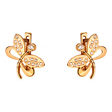 Золоті сережки з фіанітом (цирконієм куб.) (01-200819379)