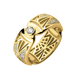 Золотое кольцо с бриллиантами (3лб_к-013) фотография