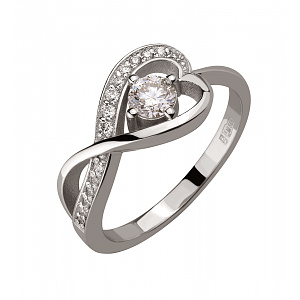 Золота каблучка з діамантами (2б_к-277) фотографія