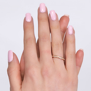 Золотое обручальное кольцо  с бриллиантами (1б_к-211) фотография