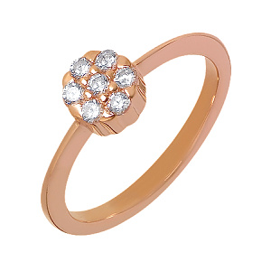 Золотое кольцо с фианитами (1б_к-055) фотография