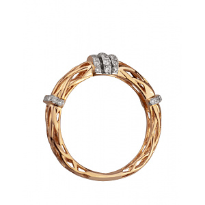 Золотое кольцо с бриллиантами (01-18928180) фотография