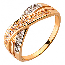 Золотое кольцо с цирконием куб. (01-19089280)