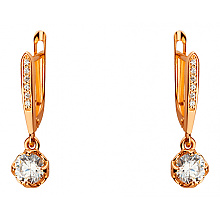 Золоті сережки з цирконієм куб. (01-19109380)
