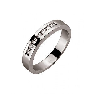 Золота обручка з діамантами (01-200175280) фотографія