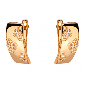 Золоті сережки з цирконієм куб. (01-200283080) фотографія