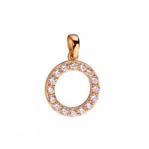 Золотой кулон с цирконием куб. (01-200323880) фотография